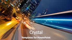  Presentation with game and movie night - Presentation theme with cloud architecture - fast moving bus at night background and a  colored foreground