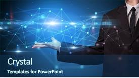  Presentation with cloud based - PPT theme consisting of cloud based web system technology background and a ocean colored foreground