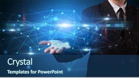  Presentation with cloud based - Presentation theme consisting of cloud based web system technology background and a ocean colored foreground