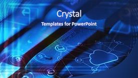  Presentation with virtual memory in cloud computing - PPT theme consisting of cloud computing and multimedia icon background and a navy blue colored foreground