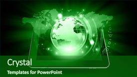  Presentation with cloud computing - Presentation with cloud computing concept with tablet pc and application icons background and a forest green colored foreground