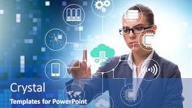  Presentation with cloud computing - Cool new presentation design with cloud-computing-concept-with-woman backdrop and a ocean colored foreground