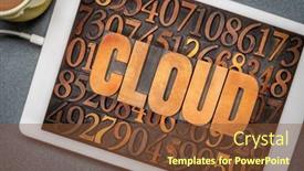 Presentation with cloud computing - Presentation theme with cloud-computing-concept-word background and a  colored foreground