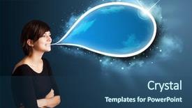  Presentation with modern - Cool new theme with cloud computing free - young business woman with modern backdrop and a  colored foreground
