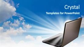  Presentation with mobile cloud computing - Amazing PPT layouts having cloud computing mobile - laptop in sky with light backdrop and a  colored foreground