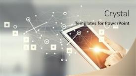  Presentation with cloud computing - Slides consisting of cloud computing user interface mixed media background and a light gray colored foreground