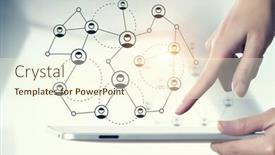  Presentation with cloud computing - Presentation design consisting of cloud computing user interface mixed media background and a cream colored foreground