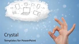  Presentation with healthcare technology internet of things cloud - Presentation theme consisting of cloud computing with technology icon background and a  colored foreground