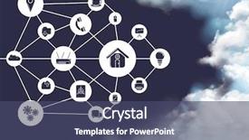  Presentation with animated technology - Presentation theme with cloud computing with technology background and a ocean colored foreground