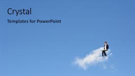  Presentation with cloud - Theme having cloud concept of cloud sky background and a teal colored foreground