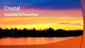  Presentation with blood clot - Colorful PPT theme enhanced with cloud dark blue red security - afterglow sky blood backdrop and a ocean colored foreground