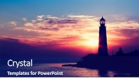  Presentation with cloud security - Audience pleasing theme consisting of cloud dark blue red security - lighthouse on sunset crimea ukraine backdrop and a navy blue colored foreground