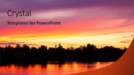  Presentation with sky sun - Colorful slides enhanced with cloud dark blue red security - sky sun evening backdrop and a coral colored foreground