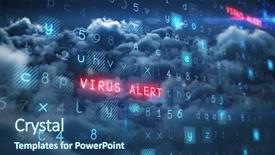  Presentation with virus - Amazing slide deck having cloud dark blue red security - virus background against scenic view backdrop and a ocean colored foreground