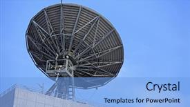  Presentation with satellite dish - PPT theme consisting of cloud data voice - satellite dish background and a light blue colored foreground