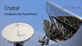  Presentation with satellite dish - Cool new slides with cloud data voice - satellite dish backdrop and a light blue colored foreground