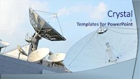  Presentation with satellite dish - Slide deck featuring cloud data voice - satellite dish background and a sky blue colored foreground