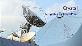  Presentation with voice - Amazing PPT layouts having cloud data voice - satellite dish backdrop and a sky blue colored foreground