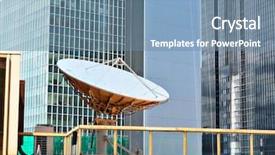  Presentation with satellite - PPT layouts consisting of cloud data voice - satellite dishes background and a seafoam green colored foreground