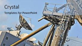  Presentation with satellite - Cool new presentation with cloud data voice - satellite dishes backdrop and a light blue colored foreground