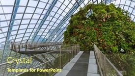  Presentation with gardens - PPT layouts with cloud-forest-dome-at-gardens background and a tawny brown colored foreground