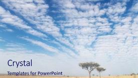  Presentation with tree sky trees green - Cool new theme with cloud formation of an african backdrop and a sky blue colored foreground