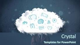  Presentation with cloud - Amazing PPT theme having cloud head and blue icon backdrop and a  colored foreground