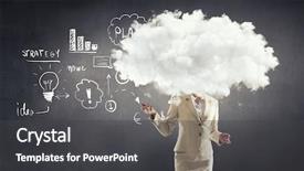  Presentation with modern medicine cardiology concept mixed - Amazing theme having cloud headed woman mixed media backdrop and a dark gray colored foreground