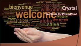  Presentation with multilingual - Audience pleasing theme consisting of  backdrop and a  colored foreground