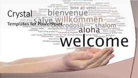  Presentation with multilingual - Slides with cloud in hand different language background and a white colored foreground