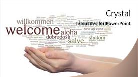  Presentation with multilingual - Presentation theme enhanced with arabic words - concept or conceptual abstract welcome background and a white colored foreground