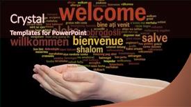  Presentation with multilingual - Beautiful theme featuring arabic words - concept or conceptual abstract welcome backdrop and a wine colored foreground