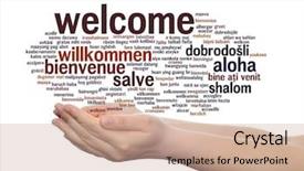  Presentation with welcome - Amazing theme having arabic words - concept or conceptual abstract welcome backdrop and a coral colored foreground