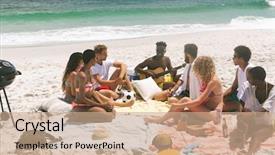  Presentation with multi ethnic group - Theme with cloud interactive - front view of multi ethnic background and a coral colored foreground