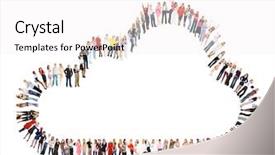  Presentation with achievement - PPT theme enhanced with cloud it - achievement idea corporate teamwork background and a  colored foreground