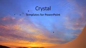  Presentation with birds flying - Audience pleasing slide set consisting of cloud migration - landscape image during sunset backdrop and a  colored foreground