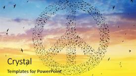  Presentation with birds flying - Slide deck featuring cloud migration - silhouette of birds flying background and a yellow colored foreground