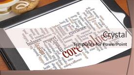  Presentation with tea cup - Cool new slide deck with cloud of possible core values backdrop and a lemonade colored foreground