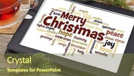  Presentation with tea cup - Audience pleasing slide deck consisting of cloud of words or tags backdrop and a tawny brown colored foreground