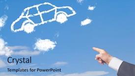  Presentation with blue sky - Theme consisting of cloud on a blue sky background and a light blue colored foreground