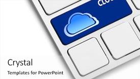  Presentation with computer storage - Amazing slide deck having cloud on computer keyboard cloud storage concept backdrop and a white colored foreground