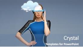  Presentation with augmented reality - Amazing slides having cloud projection over blue background backdrop and a teal colored foreground