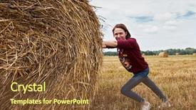  Presentation with field - Slide deck with cloud roll - beautiful girl having fun background and a  colored foreground