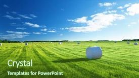  Presentation with russia - PPT theme having cloud roll - field of harvested grass north background and a tawny brown colored foreground