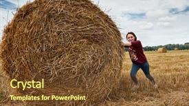  Presentation with field - Colorful theme enhanced with cloud roll - young girl having fun backdrop and a  colored foreground
