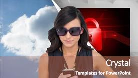  Presentation with cloud security - Presentation design consisting of cloud security - composite image of happy attractive background and a red colored foreground