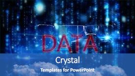  Presentation with data security - Presentation theme enhanced with cloud security - word data and mature businessman background and a teal colored foreground