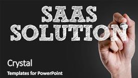  Presentation with saas - Slides having cloud services - hand writing the text saas background and a dark gray colored foreground
