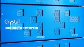  Presentation with internet services - Cool new slide set with cloud services - hardware in internet data center backdrop and a teal colored foreground