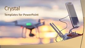  Presentation with quadcopter - Slide deck enhanced with cloud video surveillance - drone quadcopter with digital camera background and a cream colored foreground